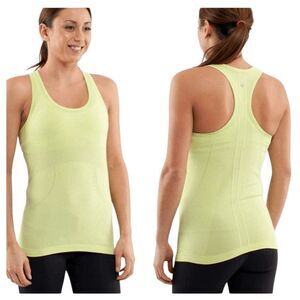 LULULEMON ATHLETICA Run Swiftly Tech Razorback Tank 'Lime Green' Size 12
